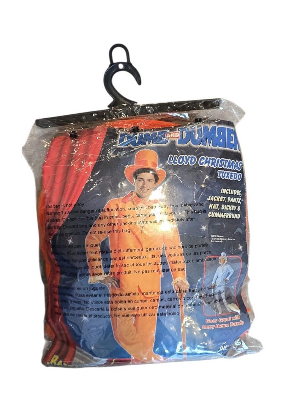 Dumb & Dumber Lloyd Christmas Orange Tuxedo Costume Adult One Size Complete Hall